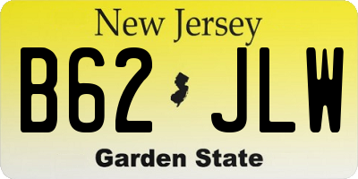 NJ license plate B62JLW