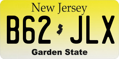 NJ license plate B62JLX