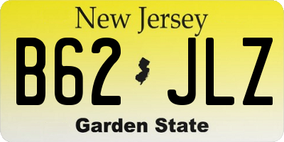 NJ license plate B62JLZ