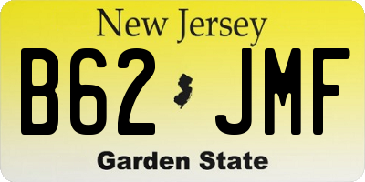 NJ license plate B62JMF