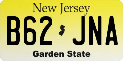 NJ license plate B62JNA
