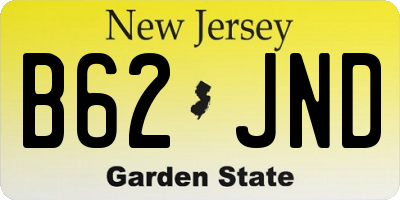 NJ license plate B62JND