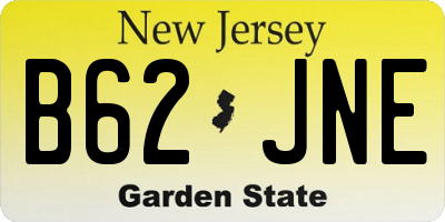 NJ license plate B62JNE