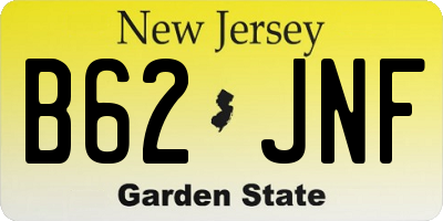 NJ license plate B62JNF