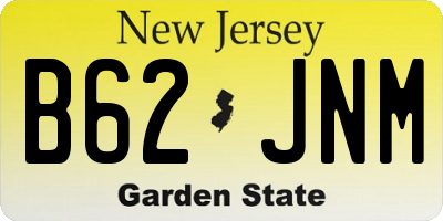 NJ license plate B62JNM