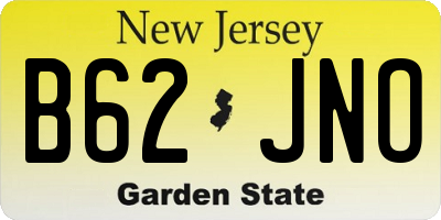 NJ license plate B62JNO