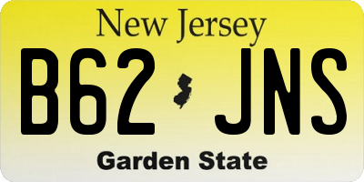 NJ license plate B62JNS