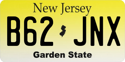 NJ license plate B62JNX