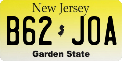 NJ license plate B62JOA