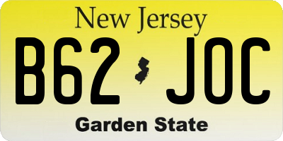 NJ license plate B62JOC