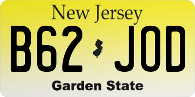 NJ license plate B62JOD