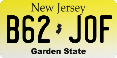 NJ license plate B62JOF