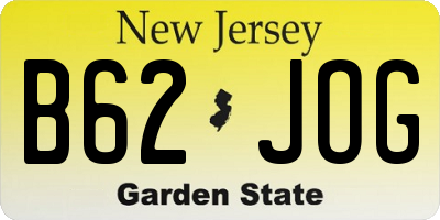 NJ license plate B62JOG