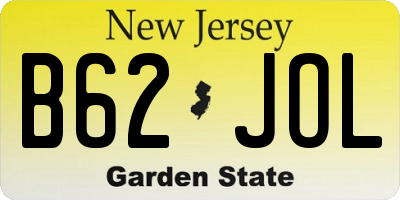 NJ license plate B62JOL