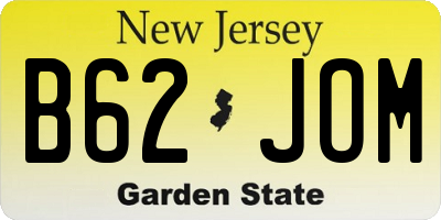 NJ license plate B62JOM