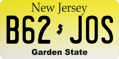 NJ license plate B62JOS