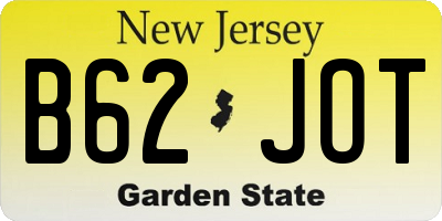 NJ license plate B62JOT