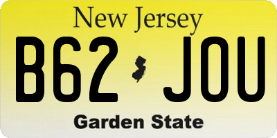 NJ license plate B62JOU