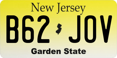 NJ license plate B62JOV