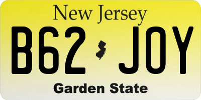 NJ license plate B62JOY