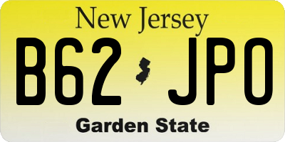 NJ license plate B62JPO