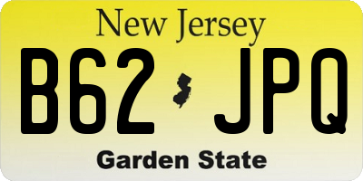 NJ license plate B62JPQ