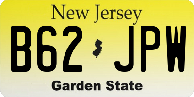 NJ license plate B62JPW