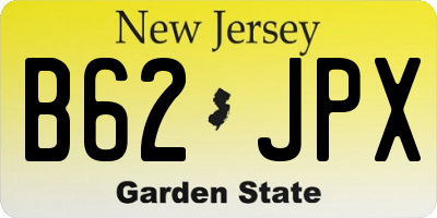 NJ license plate B62JPX