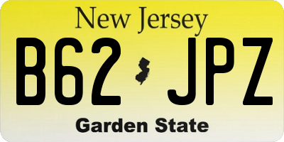 NJ license plate B62JPZ