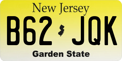 NJ license plate B62JQK