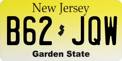 NJ license plate B62JQW