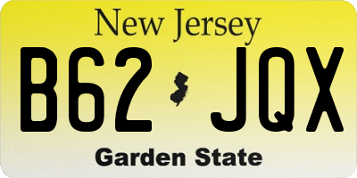 NJ license plate B62JQX