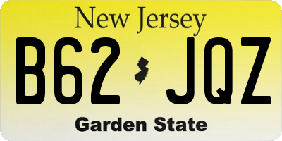 NJ license plate B62JQZ