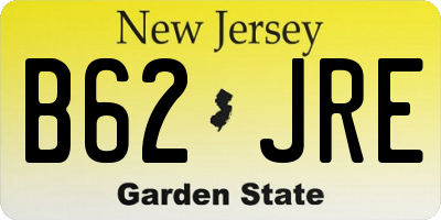 NJ license plate B62JRE