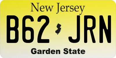 NJ license plate B62JRN
