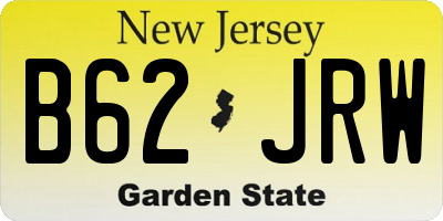 NJ license plate B62JRW