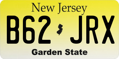 NJ license plate B62JRX