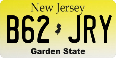 NJ license plate B62JRY