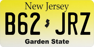 NJ license plate B62JRZ