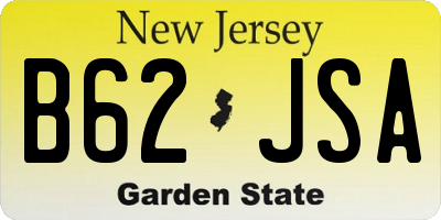 NJ license plate B62JSA
