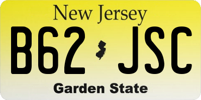 NJ license plate B62JSC