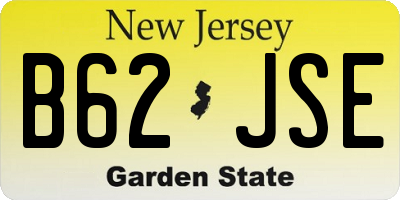 NJ license plate B62JSE