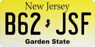 NJ license plate B62JSF