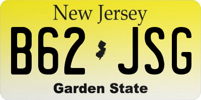 NJ license plate B62JSG