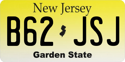 NJ license plate B62JSJ