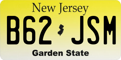 NJ license plate B62JSM