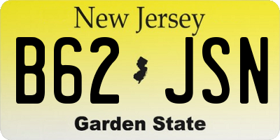 NJ license plate B62JSN