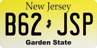NJ license plate B62JSP