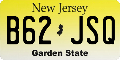 NJ license plate B62JSQ