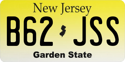 NJ license plate B62JSS